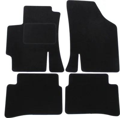 Image de Tapis De Sol Noir Velours Pour Kia Rio 2 2005-2011 4pcs, Ajustement précis, Base Antidérapante, Renforcée dans la Zone de la Pédale