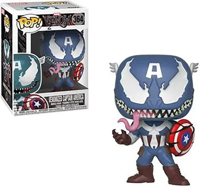 Obrázok produktu pre FUNKO POP! Marvel Spider-Man: Maximum Venom Venomized Captain America, zberateľská figúrka, Komiks, 110 g