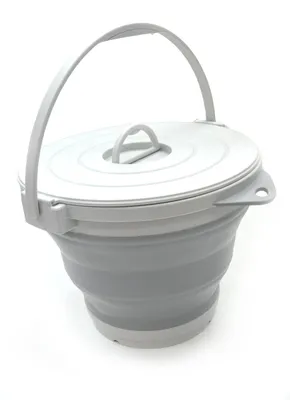 Produktbild von Faltbarer Angelkoffer mit Deckel, 10 Liter, Grau