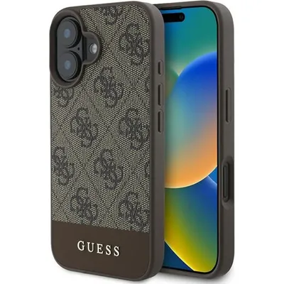 Immagine prodotto di Guess Guhcp16Mg4Glbr Iphone 16 Plus 6.7Brązowy/Brown Custodia rigida 4G Bottom Stripe
