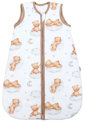 Produktbild von TupTam Schlafsack Baby 2.5 TOG – Atmungsaktiver Winterschlafsack für Kinder, , Farbe: Bären auf Wolken Weiß Braun , Größe: 104-110