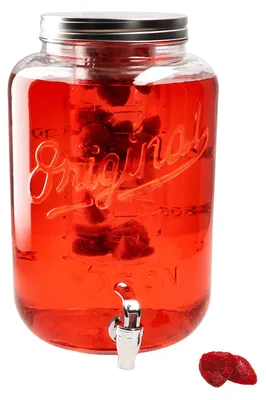 Obrázek produktu pro GRIFO Skleněný dávkovač nápojů 8 l s chladicí vložkou s kohoutkovým víkem Soda, džus, voda