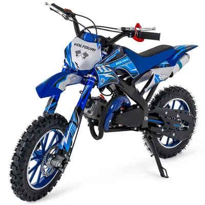 Obrázek produktu pro VOLTOURI CR49-BLUE Mini Cross 49cc Benzínová Motorka pro Děti Off-Road 35 km/h 10" Kola Kotoučové Brzdy modrá