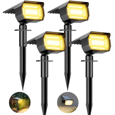 4 Solarspots 72 LED, IP65, warmweiß, für Außen und Garten