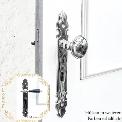 Produktbild von Türbeschlag mit Türklinke und Knauf für Zimmertüren | BB72 | Nickel glanz