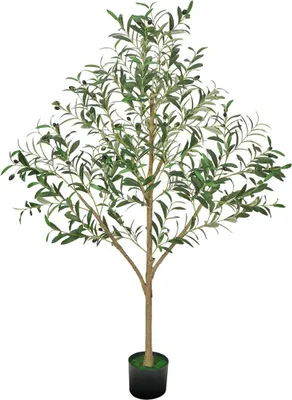 Image de Arbre d'olivier artificiel de 150 cm avec pot pour bureau à domicile