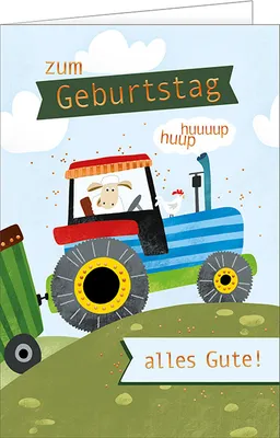 Produktbild von Geburtstag – Traktor – "Zum Geburtstag huuuup, huuup" Karte mit Briefu