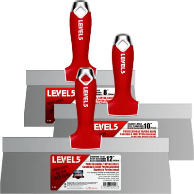 Produktbild von Level5 Profi Fassadenspachtel Set 8"/10"/12" Trockenbau Edelstahl Softgrip 5-619