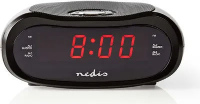Immagine prodotto di Radiosveglia digitale | Display a LED | Proiezione dell'ora | AM / FM | Funzione Snooze | Sleep timer | Numero di allarmi: 2 | Nero
