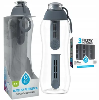 Produktbild von Dafi Soft Filterflasche Trinkflasche Grau 0,7l + 5 Filter