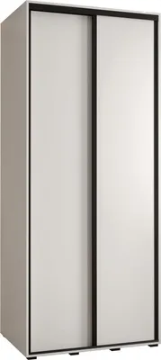 Produktbild von MEBLE KRYSPOL Davos 1 Schrank, zwei Türen - 235,2x110x60 cm - Weiß Weiß Schwarz