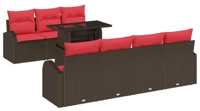 Obrázek produktu pro vidaXL Zahradní set sedaček, 8 kusů, hnědá barva, polyratan