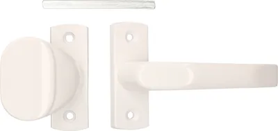Immagine prodotto di KOTARBAU® Set maniglia 125 mm + pomolo 65 mm bianco con piastra corta per cilindri profilati per cancelli e cancelliere
