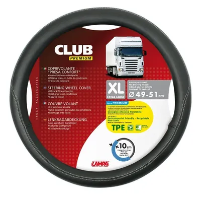 Produktbild von LAMPA 98848 Club Lenkradbezug TPE Ø49-51cm Schwarz Lenkradhülle