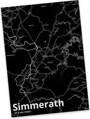 Produktbild von Mr. & Mrs. Panda Postkarte Simmerath - Geschenk, Grußkarte, Ansichtskarte, Fotokarte, Stadt Dorf Karte Landkarte Map Stadtplan, Postkarten, Ansichtskarten