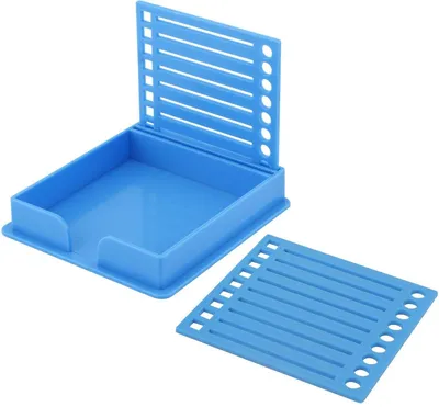 Selbstklebender blauer Notizhalter mit Linienfach für Büro und Zuhause