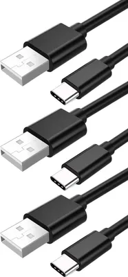 Produktbild von 3x Schnell-Ladekabel USB-C 1.5m schwarz für Huawei Pura 70 Pro 70 Ultra 70 USB A zu USB Typ C
