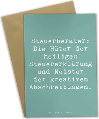 Produktbild von Mr. & Mrs. Panda jubiläumskarte Spruch Steuerberater Helden - Meeresbrise - Geschenk, vatertagskarte, weihnachtskarten, Finanzen, Berufsprodukte, Berufsliebe, Beruf