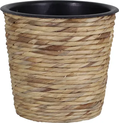 Produktbild von Übertopf mit Wasserhyzinthe umwickelt " Sticking" Natur 21x19cm