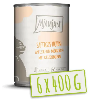 Image de MjAMjAM - 6x400g Poulet aux carottes Nourriture humide pour chats