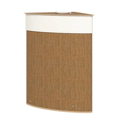 Produktbild von Bambus Wäschekorb mit Deckel und Herausnehmbarer Wäschesack Eckdesign 55 L Wäschebehälter Wäschesammler für Badezimmer Braun