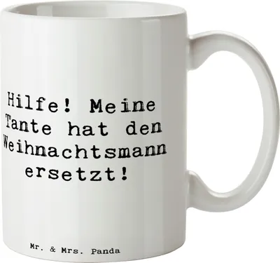 Produktbild von Mr. & Mrs. Panda Kaffeetasse Spruch Tante Weihnachten - Weiß - Geschenk, Tasse, Kaffeebecher, Geschenke, Neffe, Liebe, Verwandtschaft, Verwandte, Jubiläen, Trinkbecher