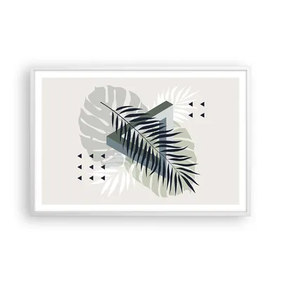 Produktbild von Gerahmtes Poster - Weißer Rahmen - Monstera Palme Grafik - 91,5x61 cm - Wand Bild - Wanddeko - Wandbilder - Kunstposter - Wandposter - Bilderrahmen - Bilder - Kunstdruck - P2WAA91x61-4519