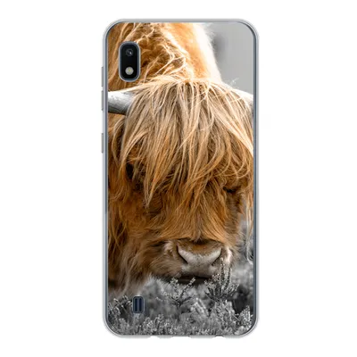 Produktbild von MuchoWow® Handyhülle Schutzhülle Hülle für Samsung Galaxy A10 Scottish Highlander - Pflanzen - Schwarz - Weiß Silikon Softcase Handy Hülle - Schutzhülle