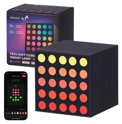Produktbild von Yeelight Cube, Intelligente Tischleuchte, Wi-Fi/Bluetooth, Schwarz, 802.11b, 802.11g, Wi-Fi 4 (802.11n), Multi, 2,4 GHz