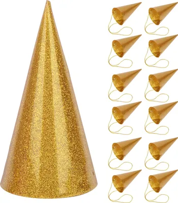 Produktbild von Kegel Geburtstag Hüte Lustige Kinder Party Krone Glitter Hut Dekoration SuppliesGolden