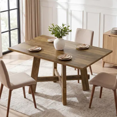Produktbild von Tribesigns  120 cm Esstisch mit stabilen Beinen, Küchentisch für 4 Personen, Landhausküchentisch mit Querverstrebung, für Wohnzimmer, Wohnung