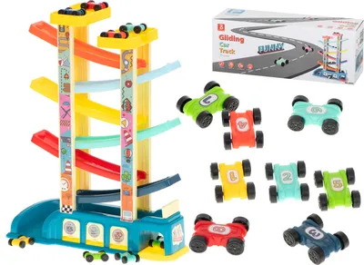 Immagine prodotto di Pista per auto, scivolo, garage + 8 auto