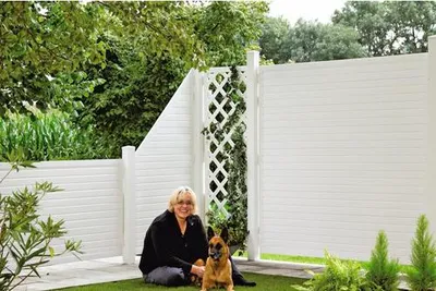 Produktbild von Zaun Abschlusselement Lightline rechts 90 x 180/90 cm weiß