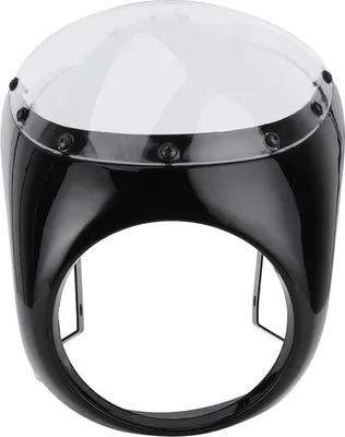 Immagine prodotto di Coprifaro da 7 pollici, deflettore, parabrezza, universale per moto (lente trasparente nera lucida)