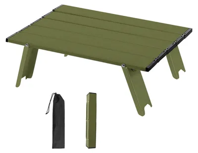 Immagine prodotto di Tavolo pieghevole da campeggio, compatto, in alluminio - 39,5 x 28 x 12,5 cm