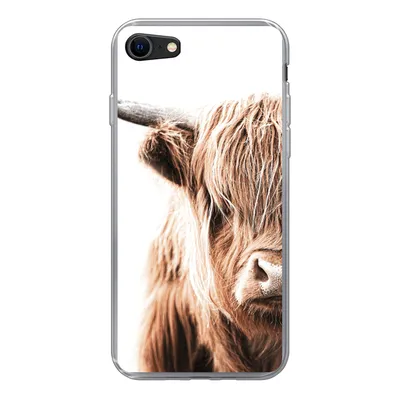 Produktbild von MuchoWow® Handyhülle Schutzhülle Hülle für iPhone SE 2020 Schottischer Highlander - Kuh - Tiere Silikon Softcase Handy Hülle - Kartenbesitzer
