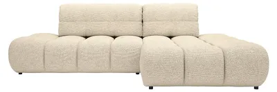 Produktbild von Ecksofa rechts mit Schlaffunktion aus strukturiertem Stoff in Beige JOCIMA