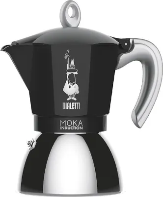 Produktbild von Bialetti Moka Induction, Mokka-Kanne, 0,4 l, Schwarz, Silber, Aluminium, 2 Tassen, Polypropylen (PP)