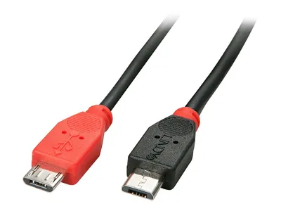 Obrázek produktu pro Lindy 31758, 0,5 m, Micro-USB B, Micro-USB B, USB 2.0, Samec/samec, Černá