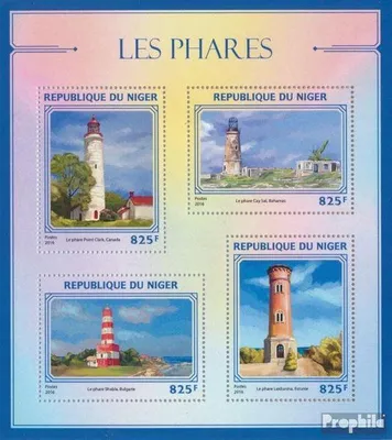 Produktbild von Briefmarken Niger 2016 Mi 4442-4445 Kleinbogen (kompl. Ausg.) postfrisch Leuchttürme
