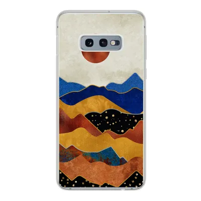Produktbild von MuchoWow® Handyhülle Schutzhülle Hülle für Samsung Galaxy S10e Gold - Bronze - Blau Silikon Softcase Handy Hülle - Handy