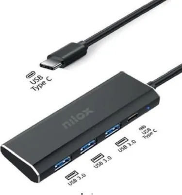 Zdjęcie produktu dla Hub USB Nilox NXHUBUSBC03 Czarny