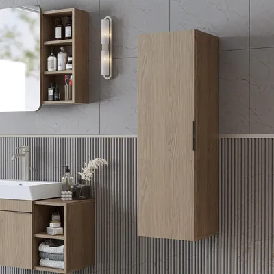 Produktbild von Roomart LYCIA-50 Badmöbel Hochschrank 35 cm breit, Eiche(Hell)