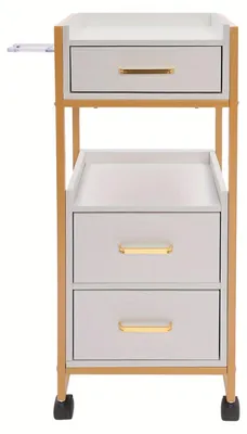 Zdjęcie produktu dla Wózek fryzjerski - Wózek do salonu fryzjerskiego - Wózek narzędziowy - Wózek fryzjerski - Wózek do salonu - 3 szuflady - Nośność 50 kg