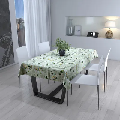 Produktbild von NATUR Wachstuchtischdecke, abwischbare Tischdecke, RUND OVAL ECKIG,Eukalyptus, (Rund100x100cm)