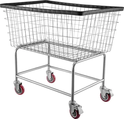 Produktbild von SucceBuy Wäschewagen aus Draht, 4,5 Scheffel, 35" x 15,7" x 22" kommerzieller Korb mit Rädern, verchromter Stahlrahmen, 5" Rollen, für Wäsche