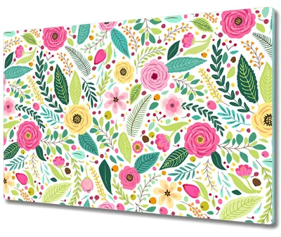 Produktbild von Glas Schneidebrett Herdabdeckplatten Schneideplatten - 80x52 cm - Bunte Mohnblumen