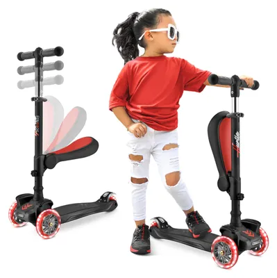 Produktbild von Hurtle 3-Rad-Kinderroller mit Klappsitz und LED-Rädern, ab 2 Jahre