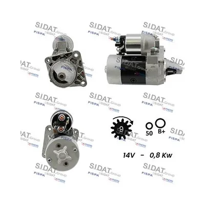 Produktbild von SIDAT S12MA0044A2 Starter Anlasser 0,8kW für FIAT PANDA (169) 12V
