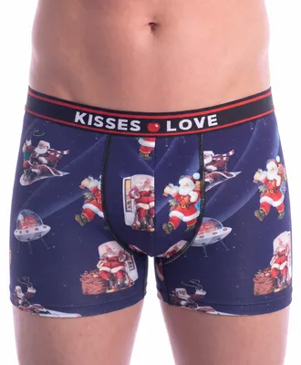 Imagen del producto de Pantalones boxer para hombre con estampado fantasía, confeccionados en tejido de algodón elástico, modelo KLB5
